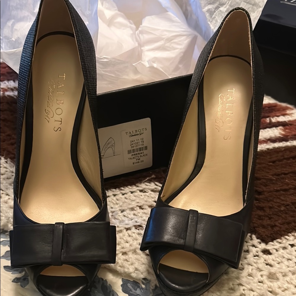 Talbots Black Classic Pointed-Toe Heels